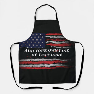 Add your own text on grunge American flag Schort