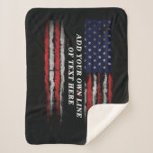 Add your own text on grunge American flag Sherpa Deken (Voorkant)