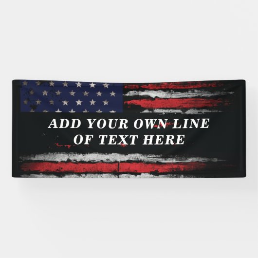 Add your own text on grunge American flag Spandoek (Horizontaal)