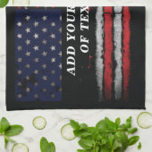 Add your own text on grunge American flag Theedoek (Gevouwen)