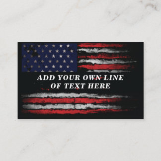 Add your own text on grunge American flag Visitekaartje