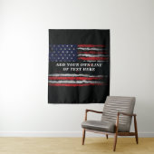 Add your own text on grunge American flag Wandkleed (In situ)