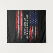 Add your own text on grunge American flag Wandkleed (Voorkant (horizontaal))