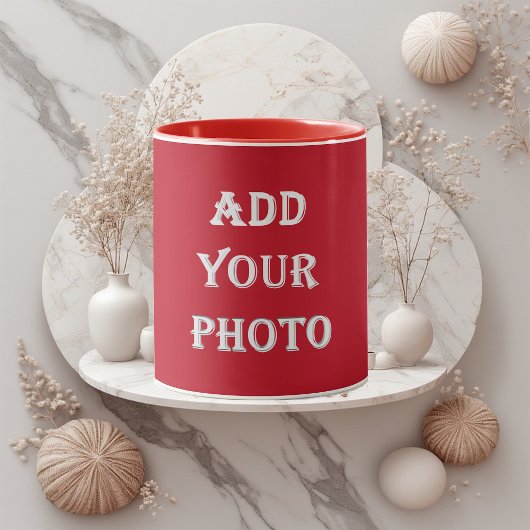 Add Your Photo Romantic Red Personalized NewlyWeds Mok