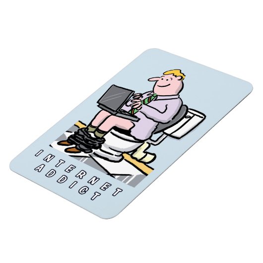 Addicatie voor computer, internet en sociale media magneet (Linkerzijde)