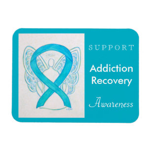 Addication Recovery Awareness Ribbon Angel Magnet Magneet