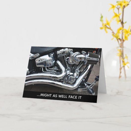 Addicé à Chrome V-twin Motorcycle carte d'annivers (Fleur jaune)