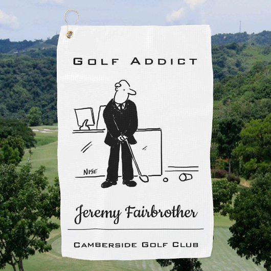 Addict de golf - Drôle Golf Cartoon Serviette de g