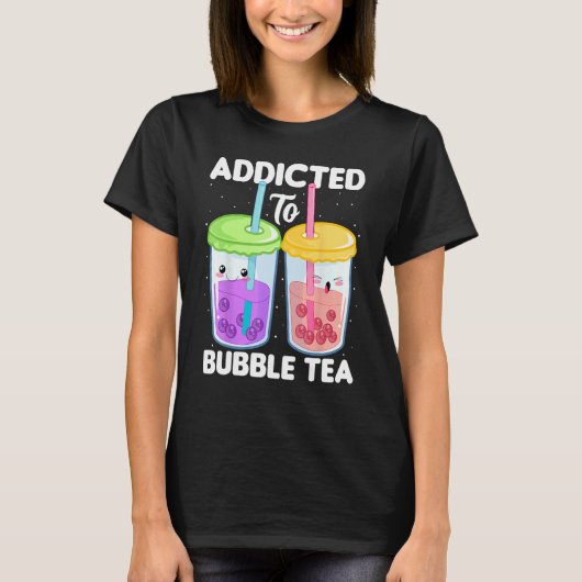 Addicted to Bubble Tea Boba Costumes Bubble Tea T-shirt (Voorkant)