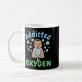 Addicted To Oxygen Baby Funny Bubbles Quote Gift Koffiemok (Links)