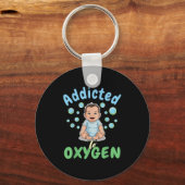 Addicted To Oxygen Baby Funny Bubbles Quote Gift Sleutelhanger (Voorkant)