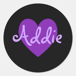 Addie in Paars Ronde Sticker