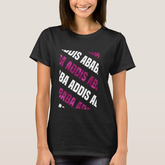 Addis Abeba Camo Pattern Roze Camouflage T-shirt (Voorkant)
