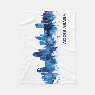 Addis Abeba Ethiopia skyline Blue Fleece Deken