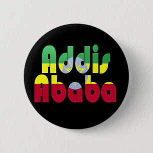 Addis Abeba, Ethiopië Ronde Button 5,7 Cm