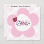 "Addison" 1e verjaardag nodigt uit Kaart (Voorkant / Achterkant)