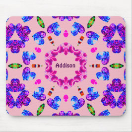 ADDISON ~ Glitterend hartpatroon ~ Gepersonaliseer Muismat