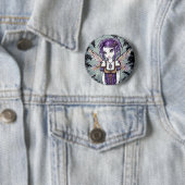 "Addison" Misty Dragonfly Fairy Button (In situ)