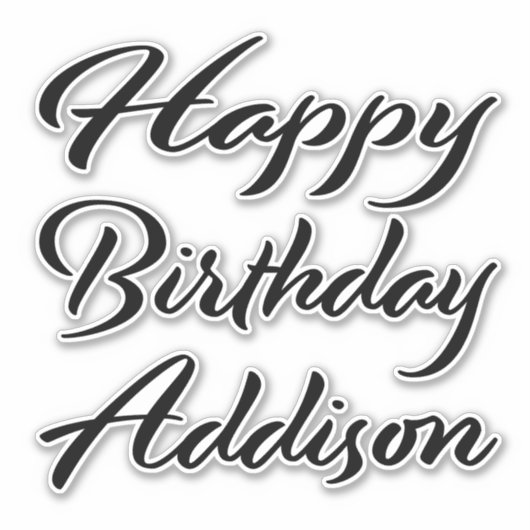 Addison Name Vorname black Sticker Geburtstag (Devant)