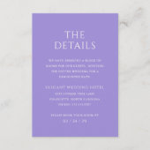 Addison Paarse Classic Elegante bruiloft Informatiekaartje (Voorkant)