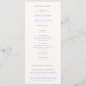 Addison Paarse Classic Elegante bruiloft Programma (Achterkant)