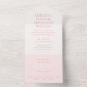 Addison Roze Classic Elegant Bruiloft All In One Uitnodiging (Binnen)