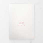 Addison Roze Classic Elegant Bruiloft Drieluik Uitnodiging (Cover)