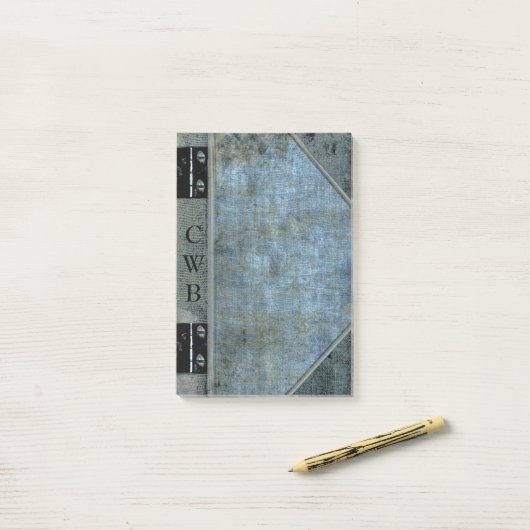 Addison Scout Old Book Cool Monogram Post-it® Notes (Op bureau)