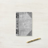 Addison Shade Old Book Cool Monogram Post-it® Notes (Op bureau)