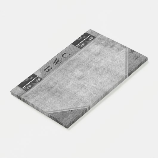 Addison Shade Old Book Cool Monogram Post-it® Notes (Schuin)
