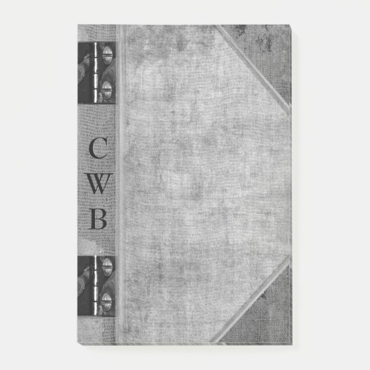 Addison Shade Old Book Cool Monogram Post-it® Notes (Voorkant)
