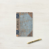 Addison Spencer Old Book Cool Monogram Post-it® Notes (Op bureau)