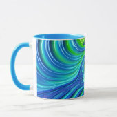 ADDISON ~ Zany 3D Fractal ~ Bleu Vert Mug (Gauche)