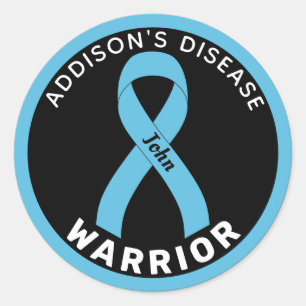 Addison's Disease Warrior Ribbon Black Ronde Sticker