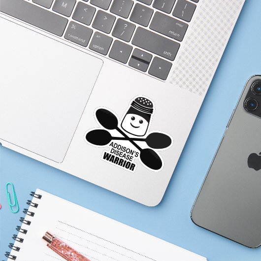 Addison's Disease Warrior Sticker (Ordinateur portable avec iPhone)
