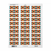 Address labels colorful geometric seamless pattern (Full Sheet)