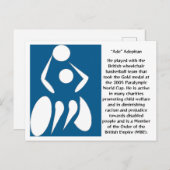 Adedidepitan, wielstoelbasketbalspeler briefkaart (Voorkant / Achterkant)