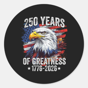 Adelaar 250 Jaar Amerikaans 1776 2026 250e Verjaar Ronde Sticker