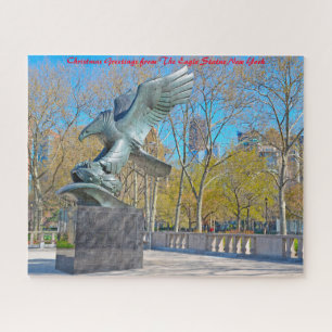 Adelaar Beeld New York. Kerstgroeten Legpuzzel