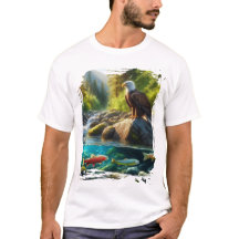 Adelaar boven bergstroom natuur wildlife T-shirt
