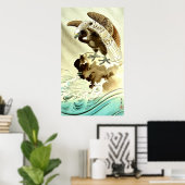 Adelaar boven golven Tsuchiya Koitsu 1930s Poster (Thuiskantoor)