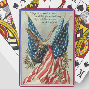 Adelaar en Amerikaanse vlag Patriottisch Pokerkaarten