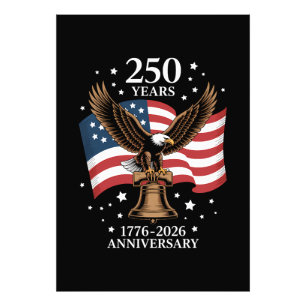 Adelaar en Vlag 250 Jaar Amerika 1776-2026 Foto Afdruk