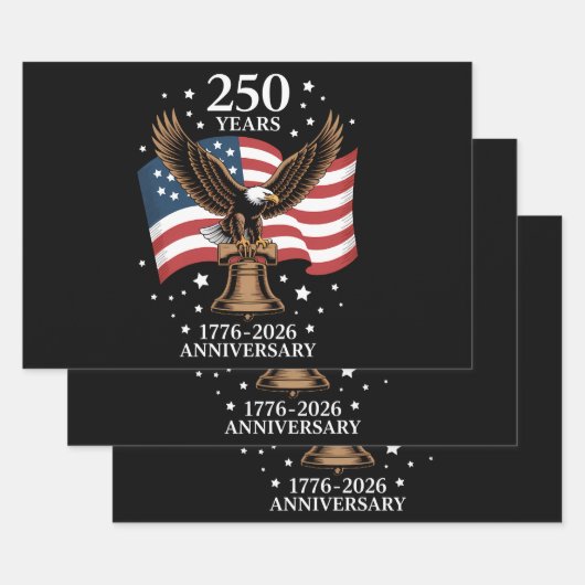 Adelaar en Vlag 250 Jaar Amerika 1776-2026 Inpakpapier Vel (Set)