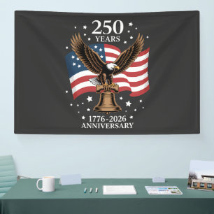 Adelaar en Vlag 250 Jaar Amerika 1776-2026 Spandoek