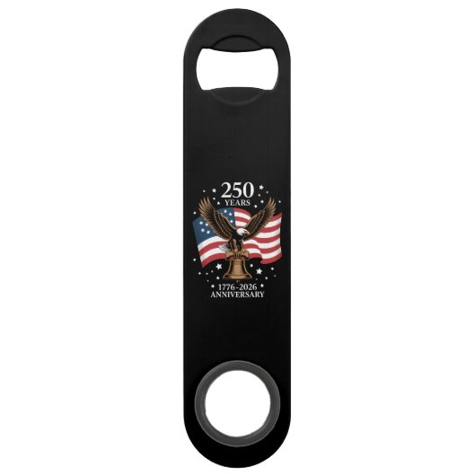 Adelaar en Vlag 250 Jaar Amerika 1776-2026 Speed Flessenopener (Voorkant)