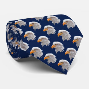 Adelaar Frenzy Tie Dubbelzijdige Print (Marineblau Stropdas
