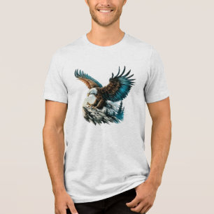 Adelaar in aquarel Tri-Blend shirt