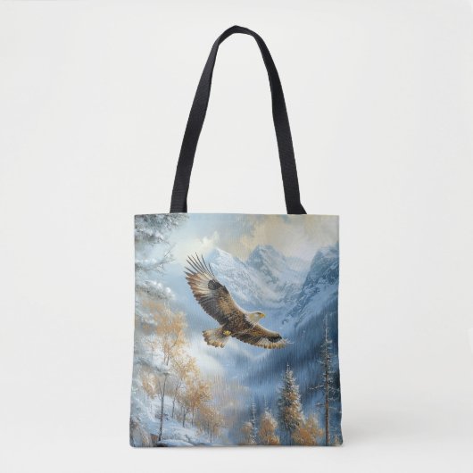 Adelaar in het besneeuwde landschap draagtas (Voorkant)