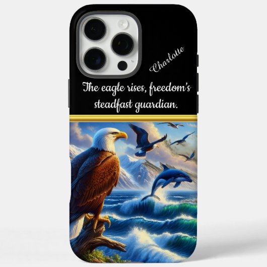 Adelaar kijkt naar walvis in oceaangolven Case-Mate iPhone case (Achterkant)